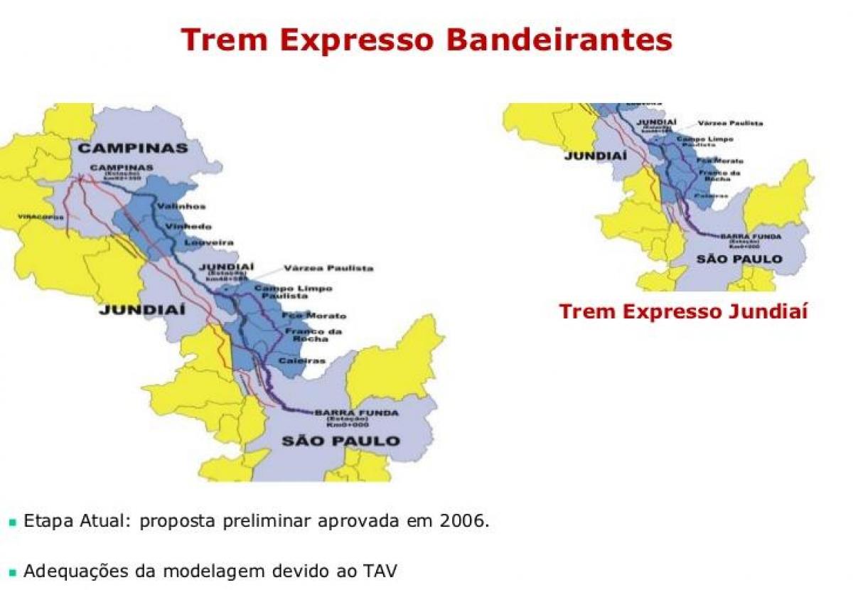 Карта Сао Пауло Экспрессо-Бандейрантисе