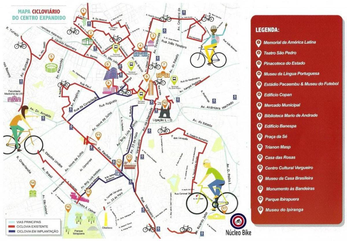 Карта Сао Пауло велодорожка