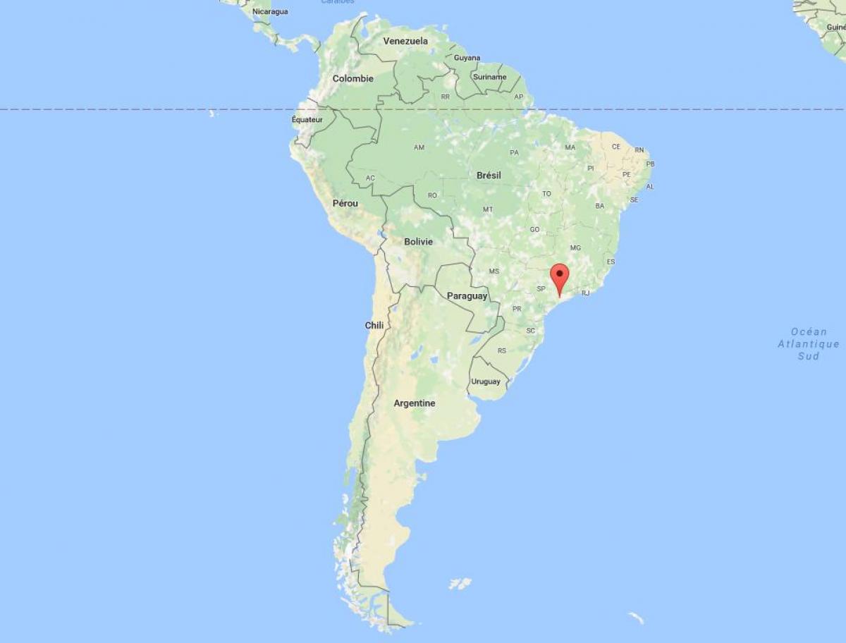 Карта Сао Паолу у Јужну Америку