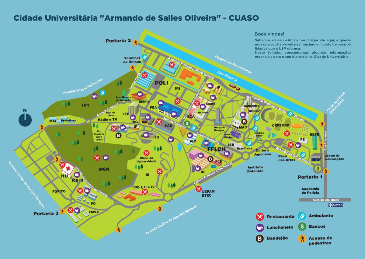 Мапа универзитета Арманду ди Саллеса Оливейры - CUASO