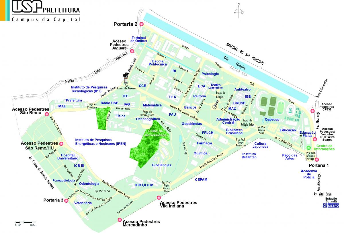 Мапа универзитета Сао Пауло - УСП