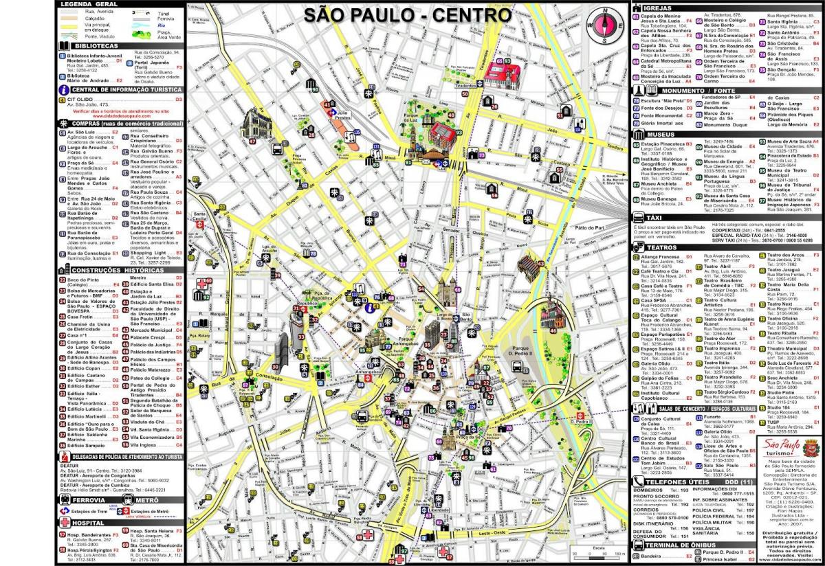 Карта центра града Сан-Паоло