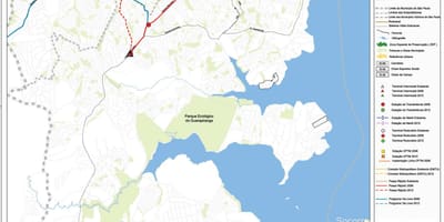 Карта М'борбе Мирине Сао Пауло - јавни превоз