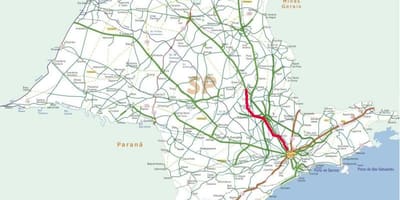 Карта аутопута Бандейрантис - СП 348