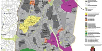 Карта Ипиранга-Сао Пауло - окупација земље