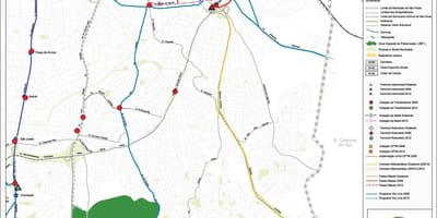 Карта Ипиранга-Сао Пауло - јавни превоз