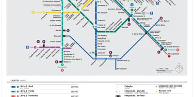 Карта превоза у Сао Пауло - EMTU/СП - метро - CPTM