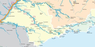 Карта Сао Пауло река