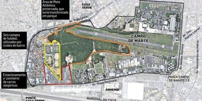Карта Сао Пауло аеродрома Цампо де марту