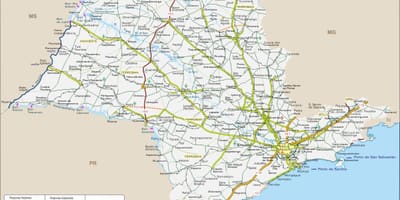 Карта државе Сао Пауло аутопут