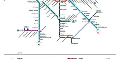 Карта Сао Пауло CPTM превоза