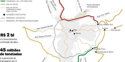 Карта Сао Пауло Ferroanel
