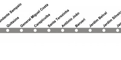 Карта Сао Пауло CPTM - линија 10 - Дијамант