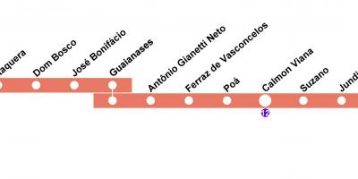 Карта Сао Пауло CPTM - линија 11 - Цорал