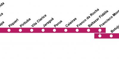 Карта Сао Пауло CPTM - линија 7 - рубин