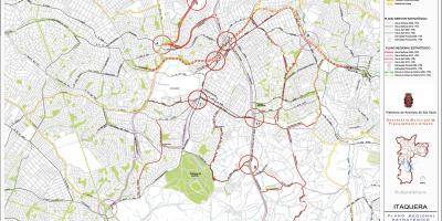 Карта Итакера у Сао Пауло - путева