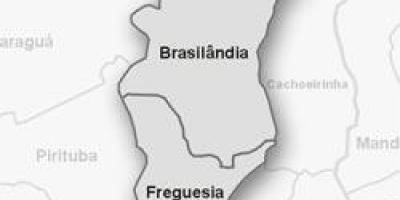 Карта Фрегезия да под-префектура -